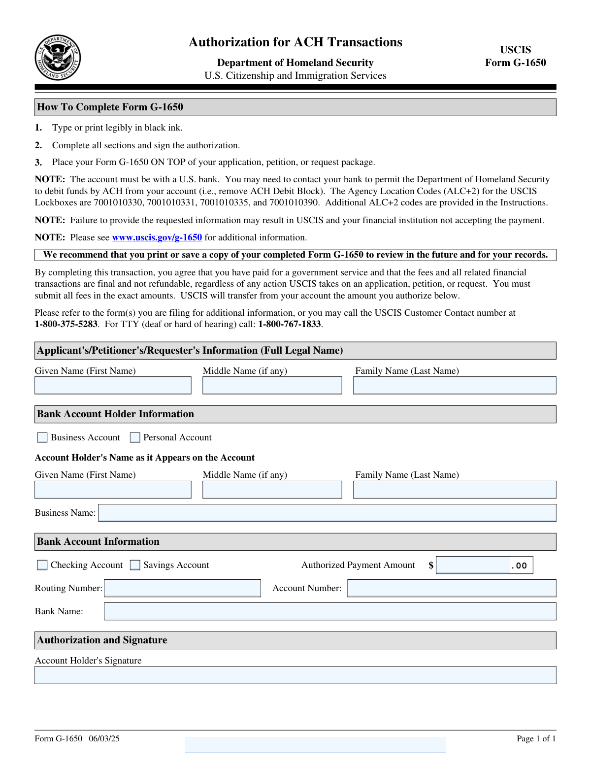 Form G-1650 | Instafill PDF Filler