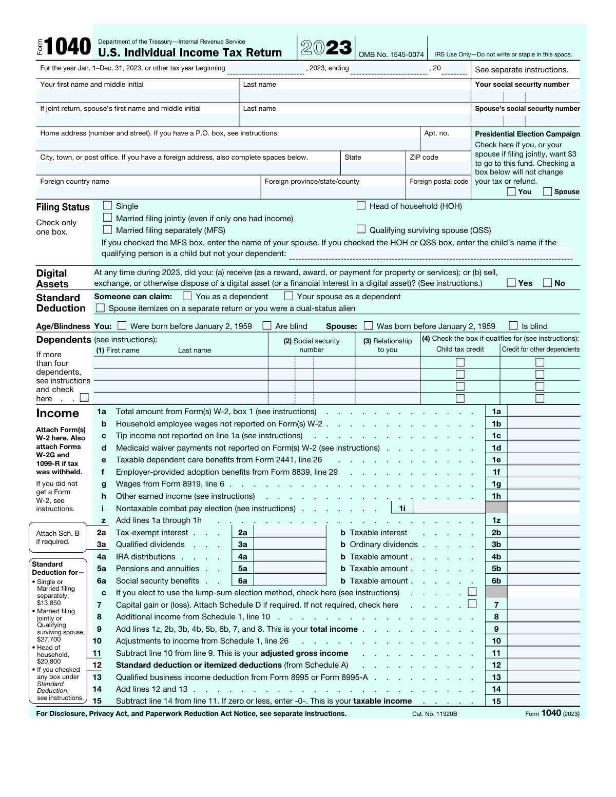 Form 1040, page 1