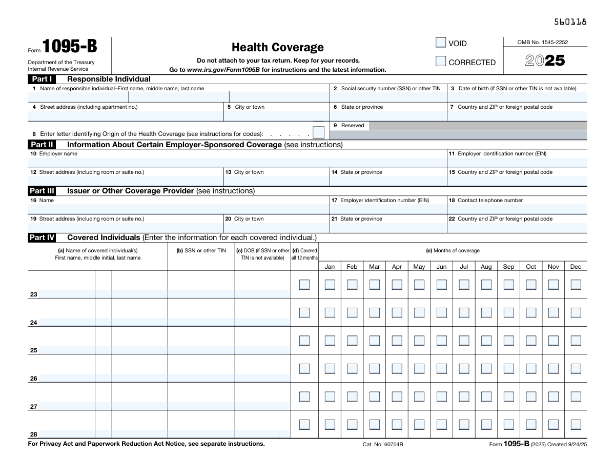 Form 1095-B, page 1