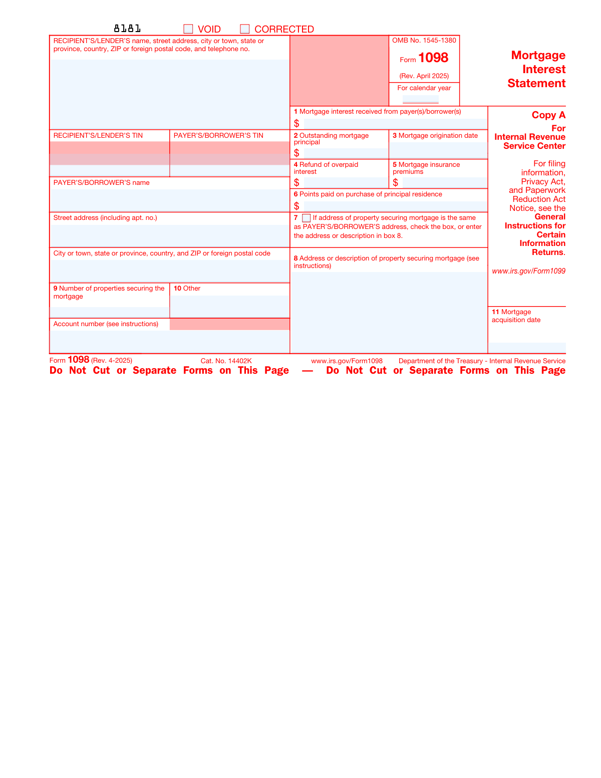 Form 1098, page 1