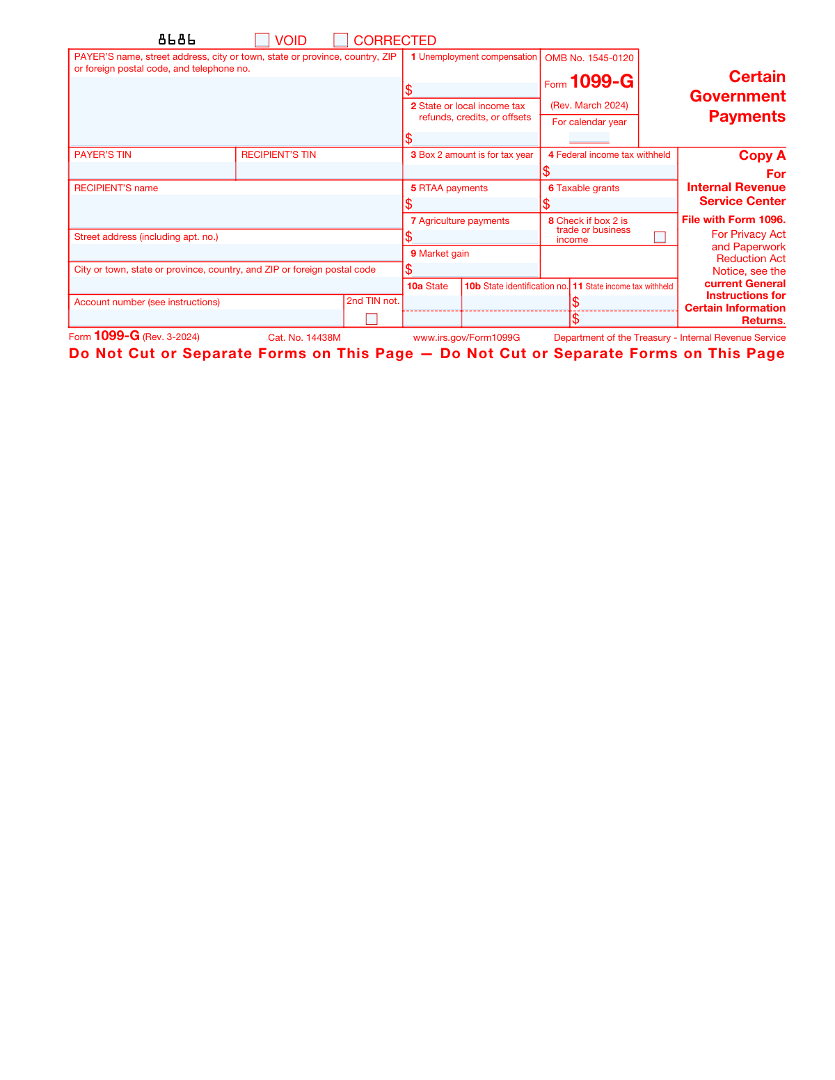 Form 1099-G, page 1
