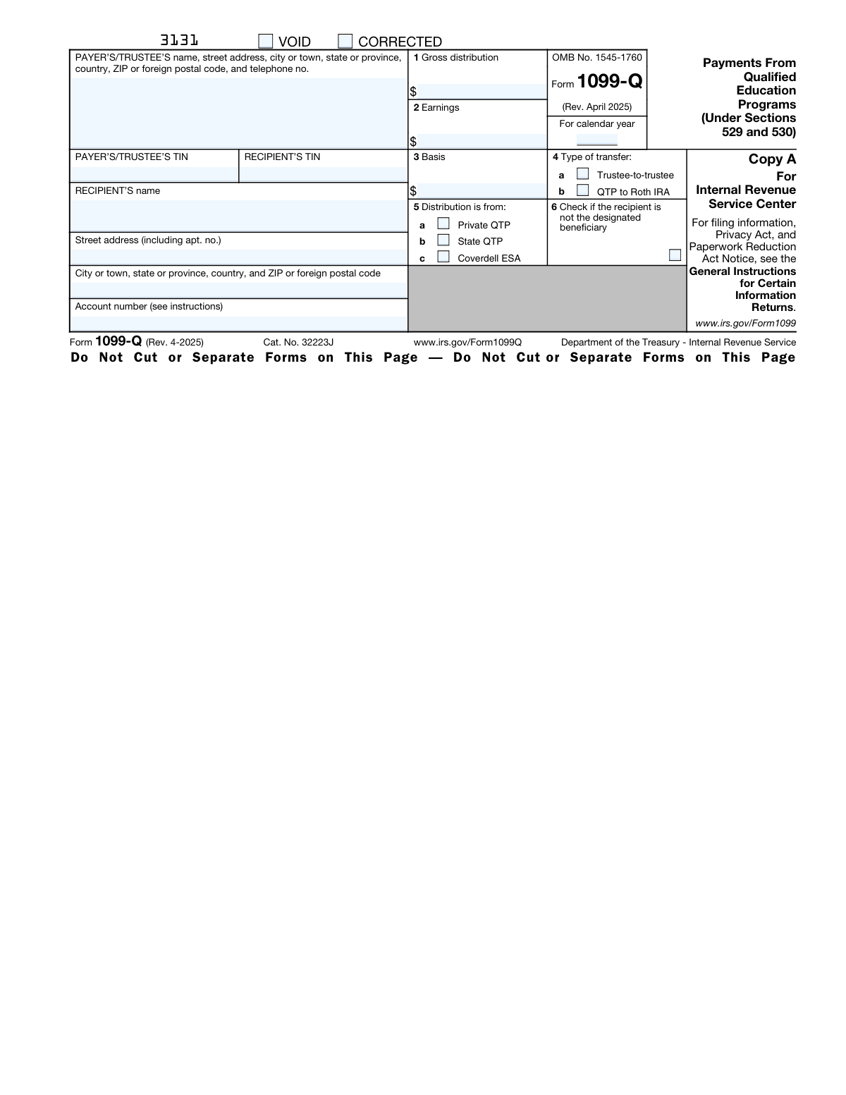 Form 1099-Q, page 1