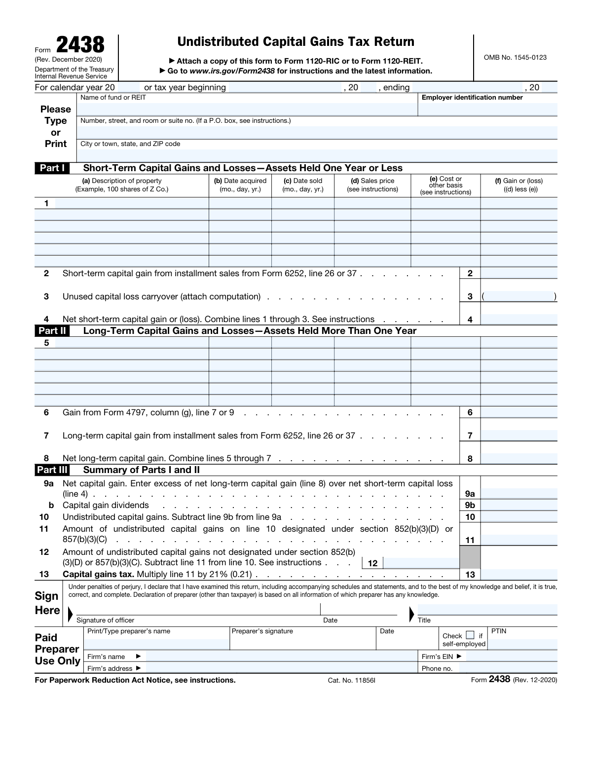 Form 2438, page 1