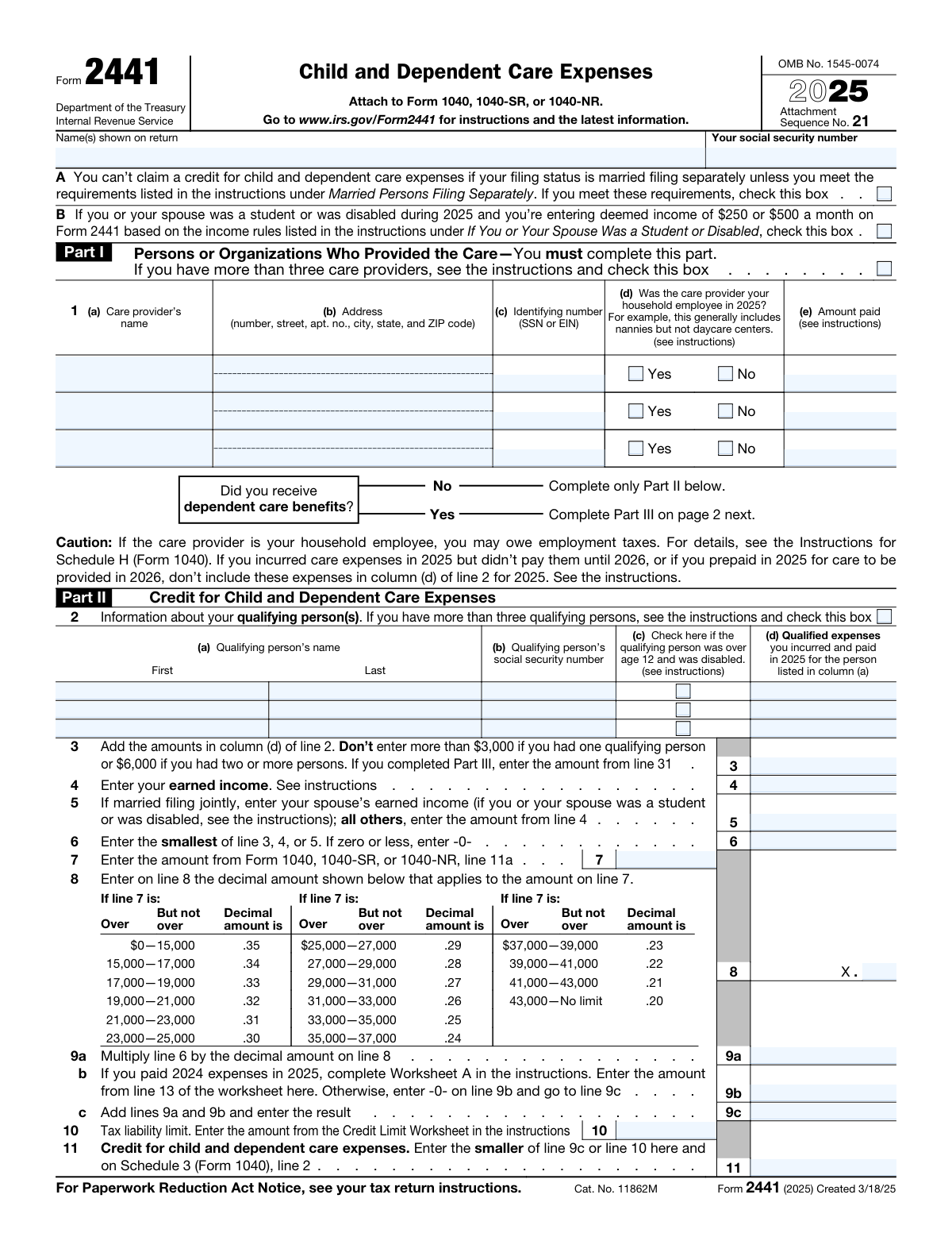 Form 2441, page 1
