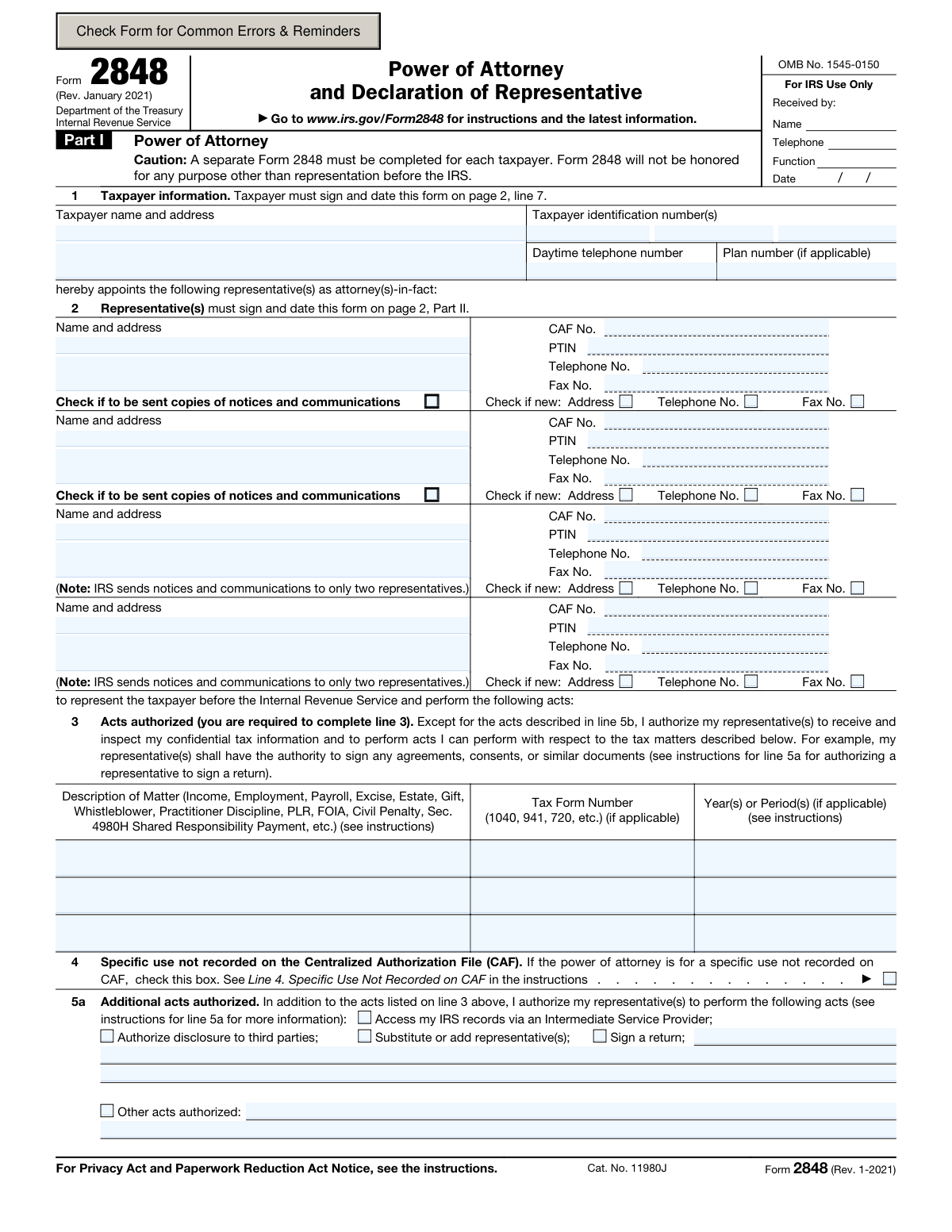 Form 2848, page 1