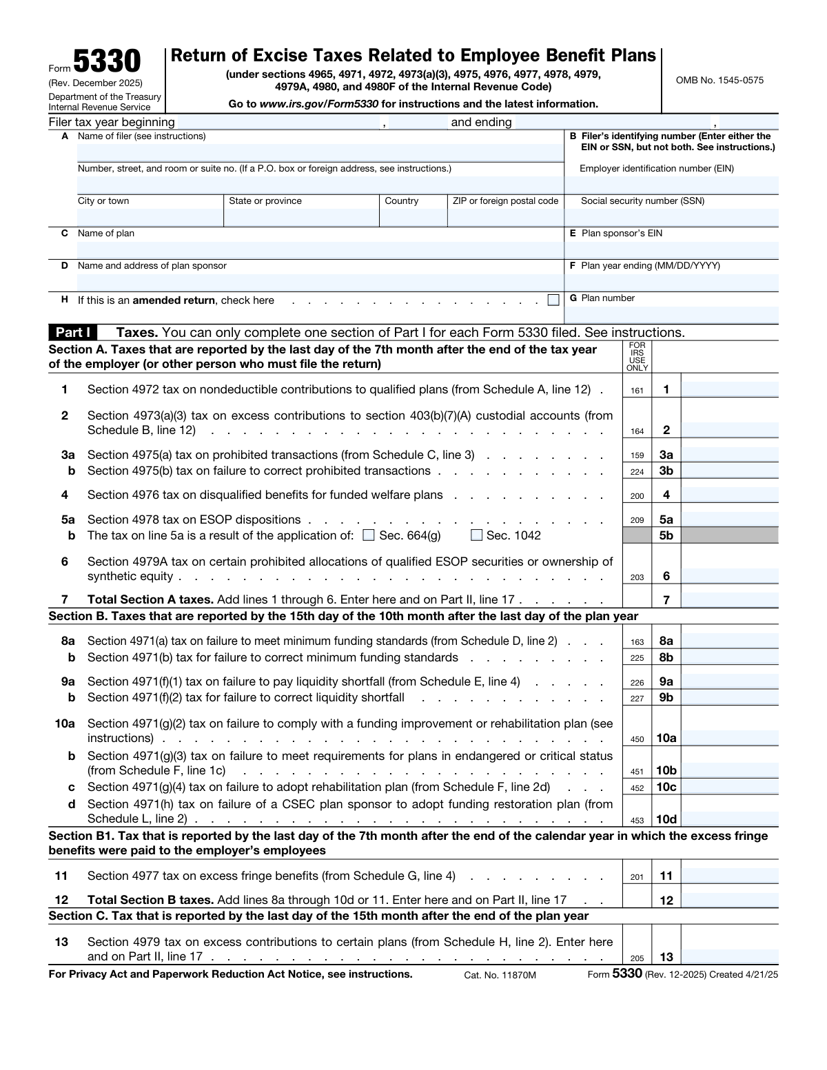 Form 5330, page 1