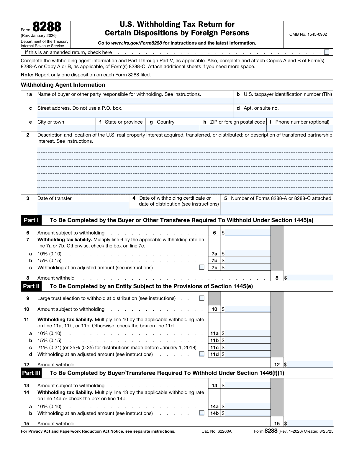 Form 8288, page 1