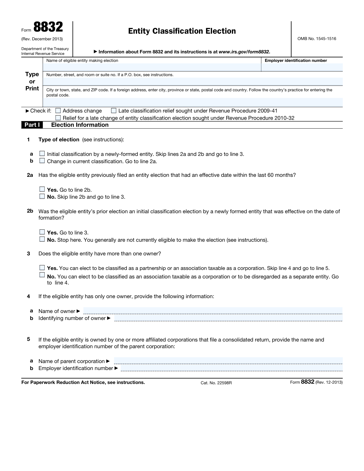 Form 8832, page 1