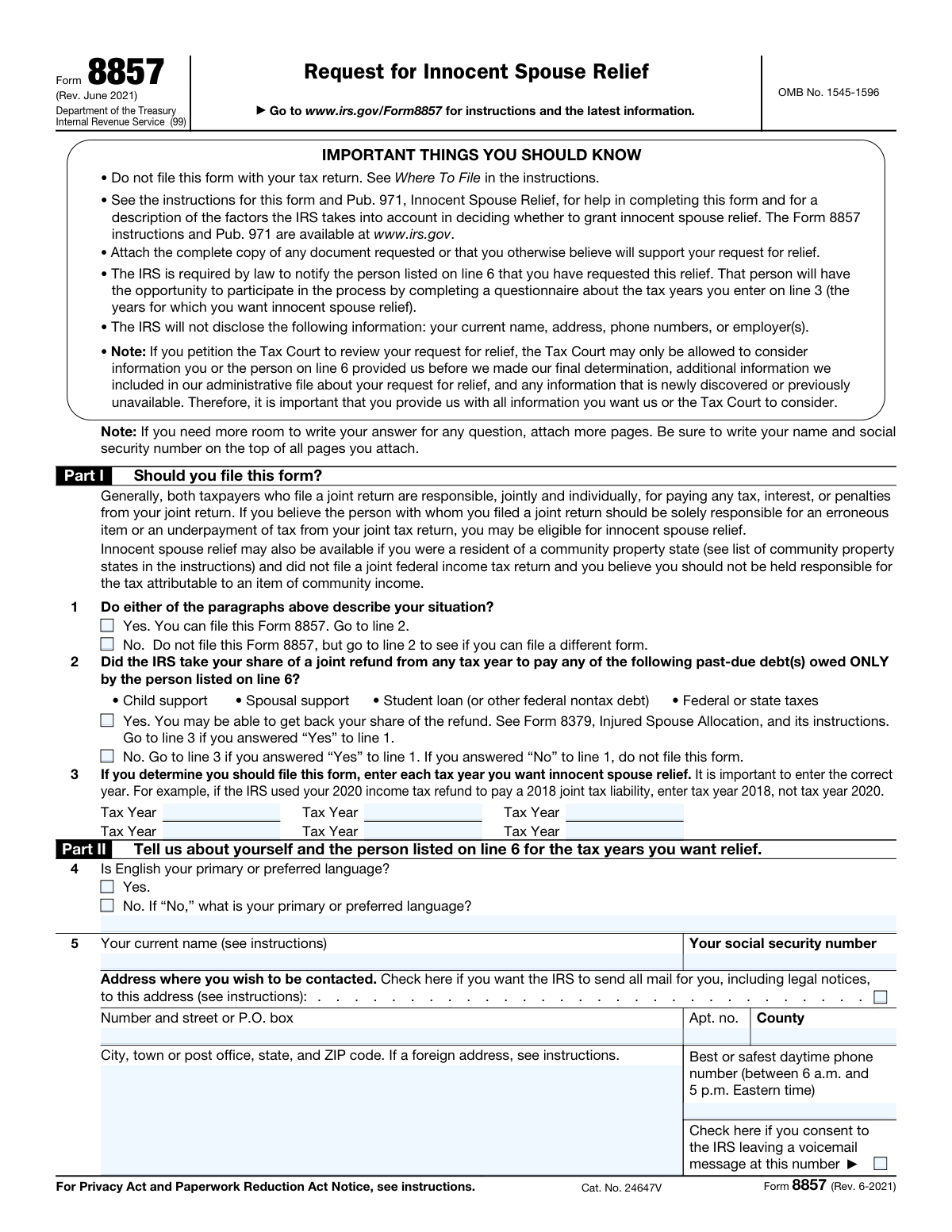 Form 8857, page 1