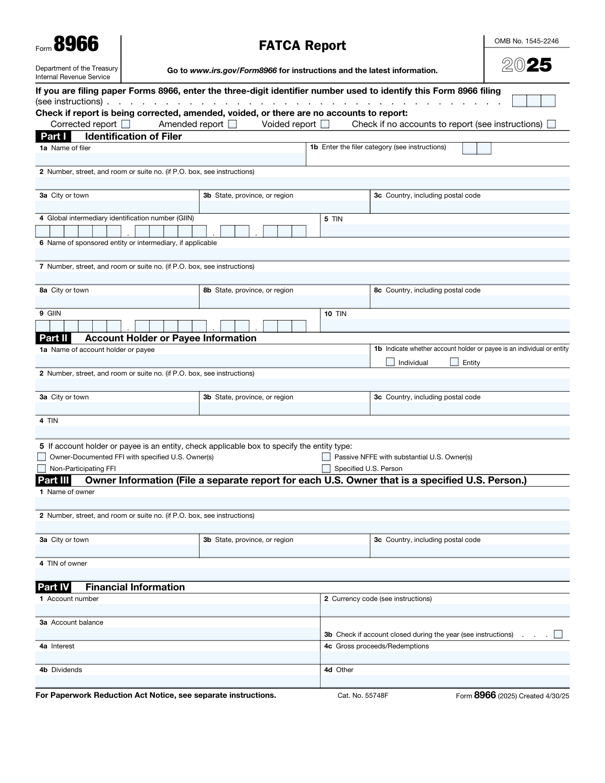 Form 8966, page 1