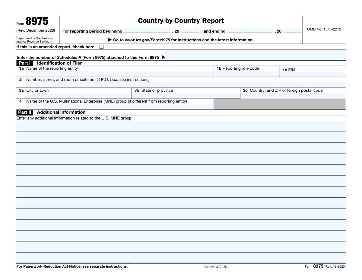 Form 8975, page 1