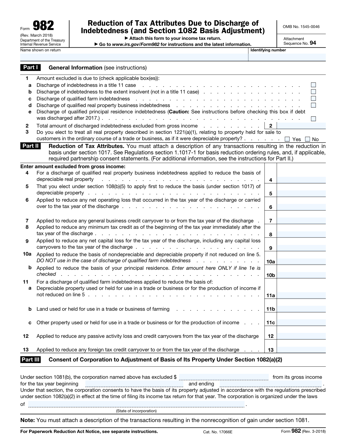 Form 982, page 1
