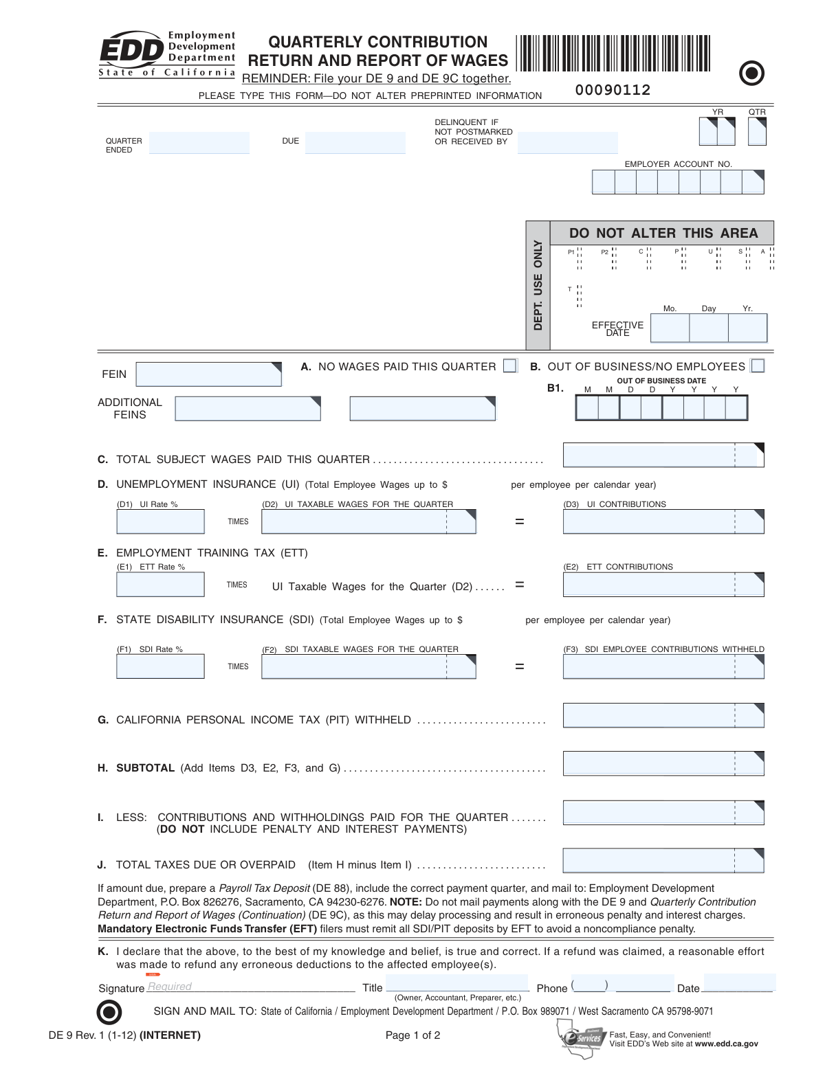DE 9, page 1