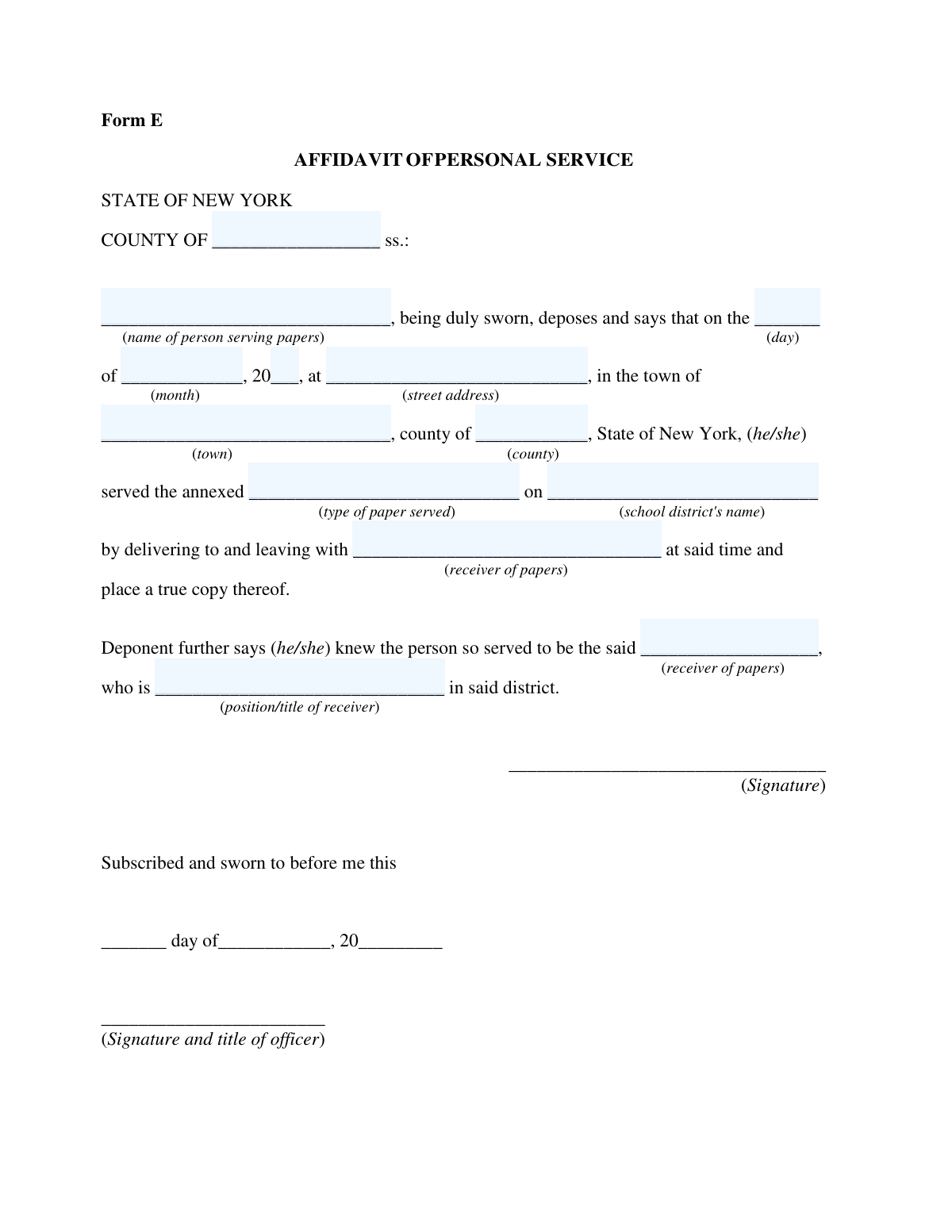 Form E, page 1