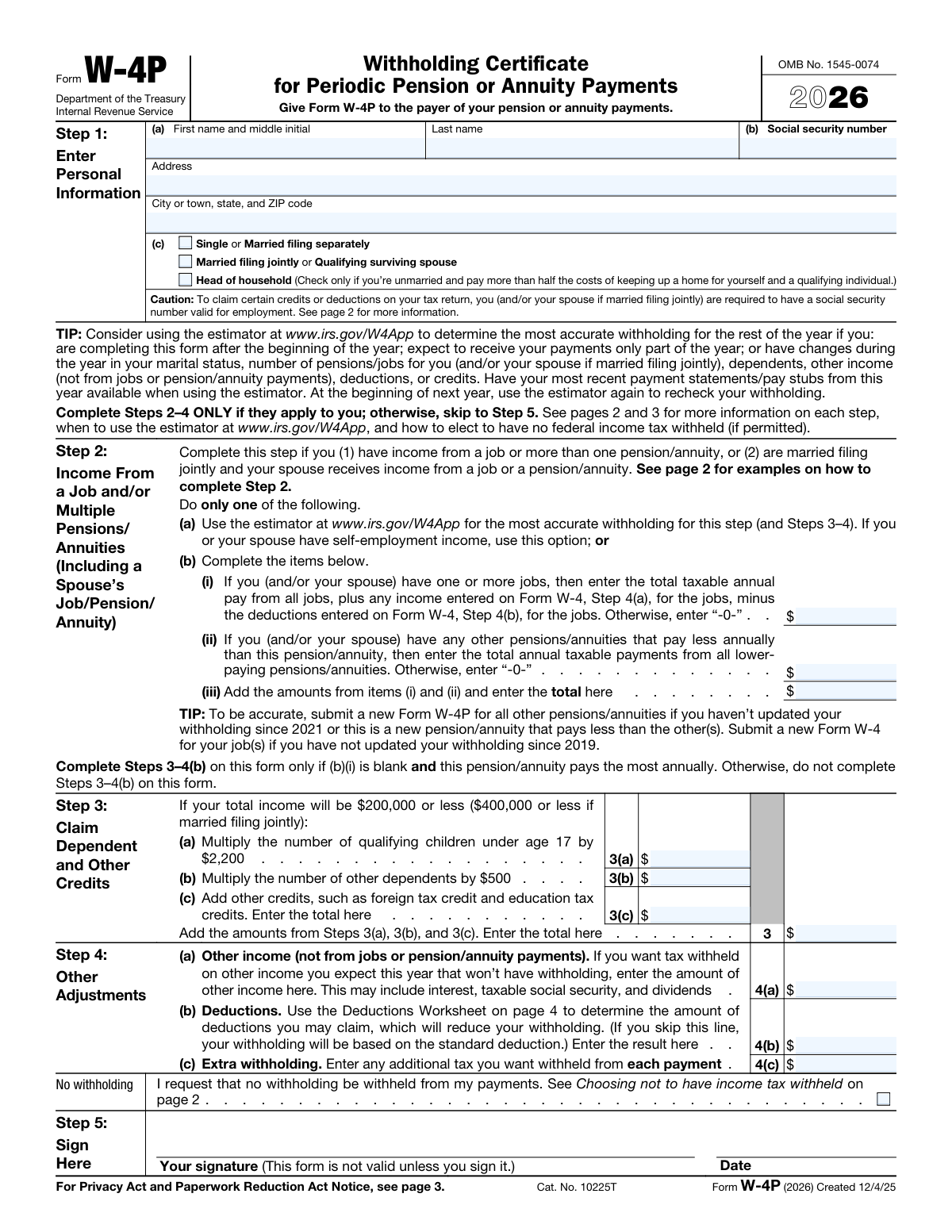 W-4P, page 1