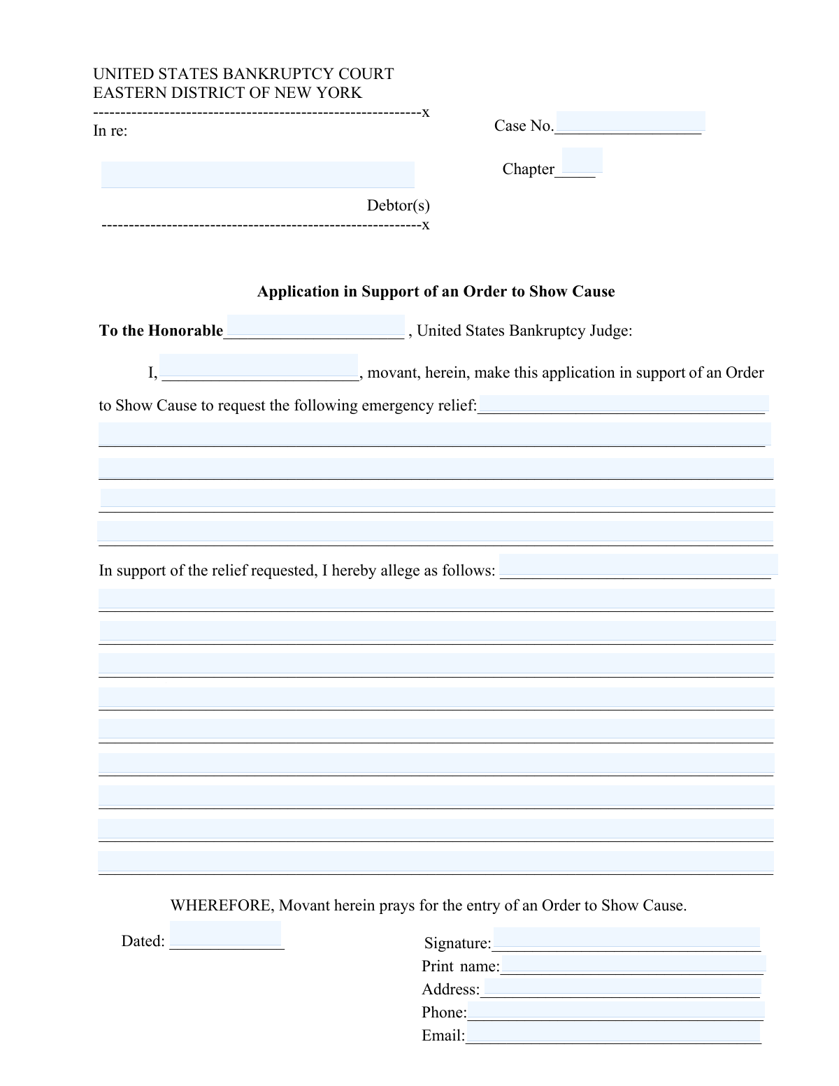 Order to Show Cause, page 1
