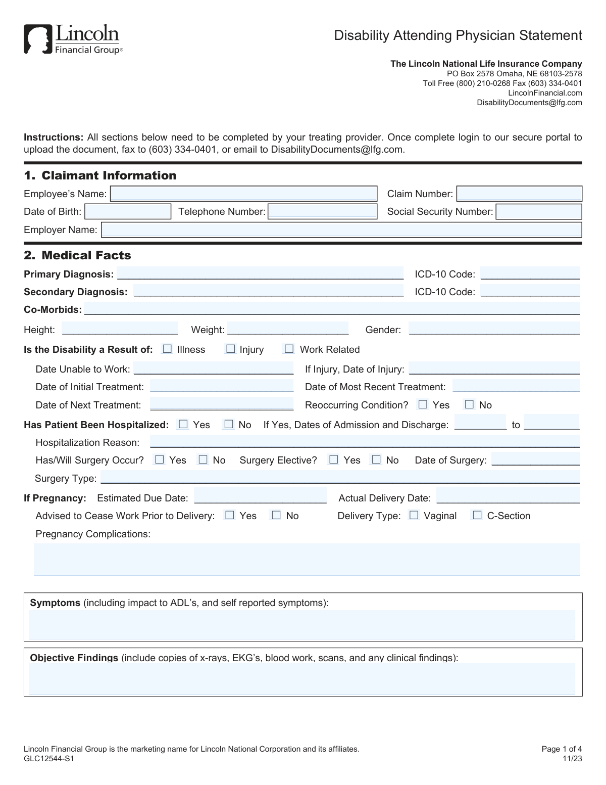 Preview of Disability Attending Physician Statement