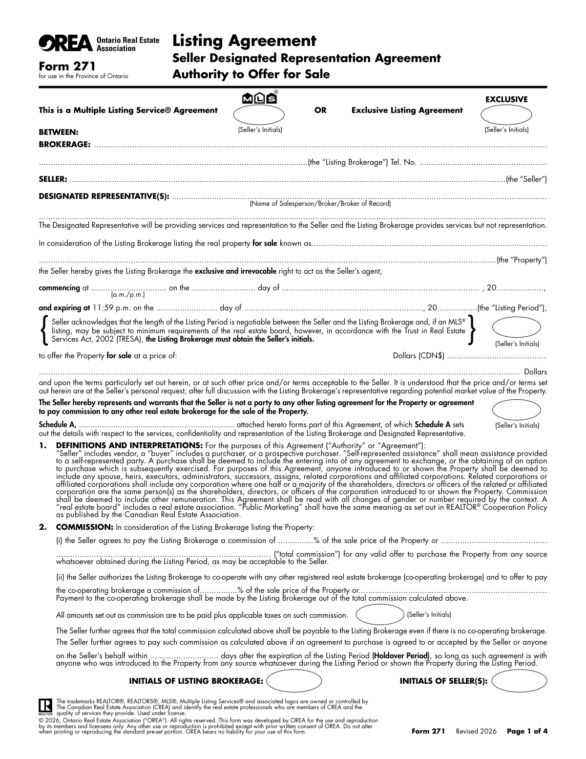 A completed Listing Agreement for property sale, showing seller and brokerage details extracted from an email.