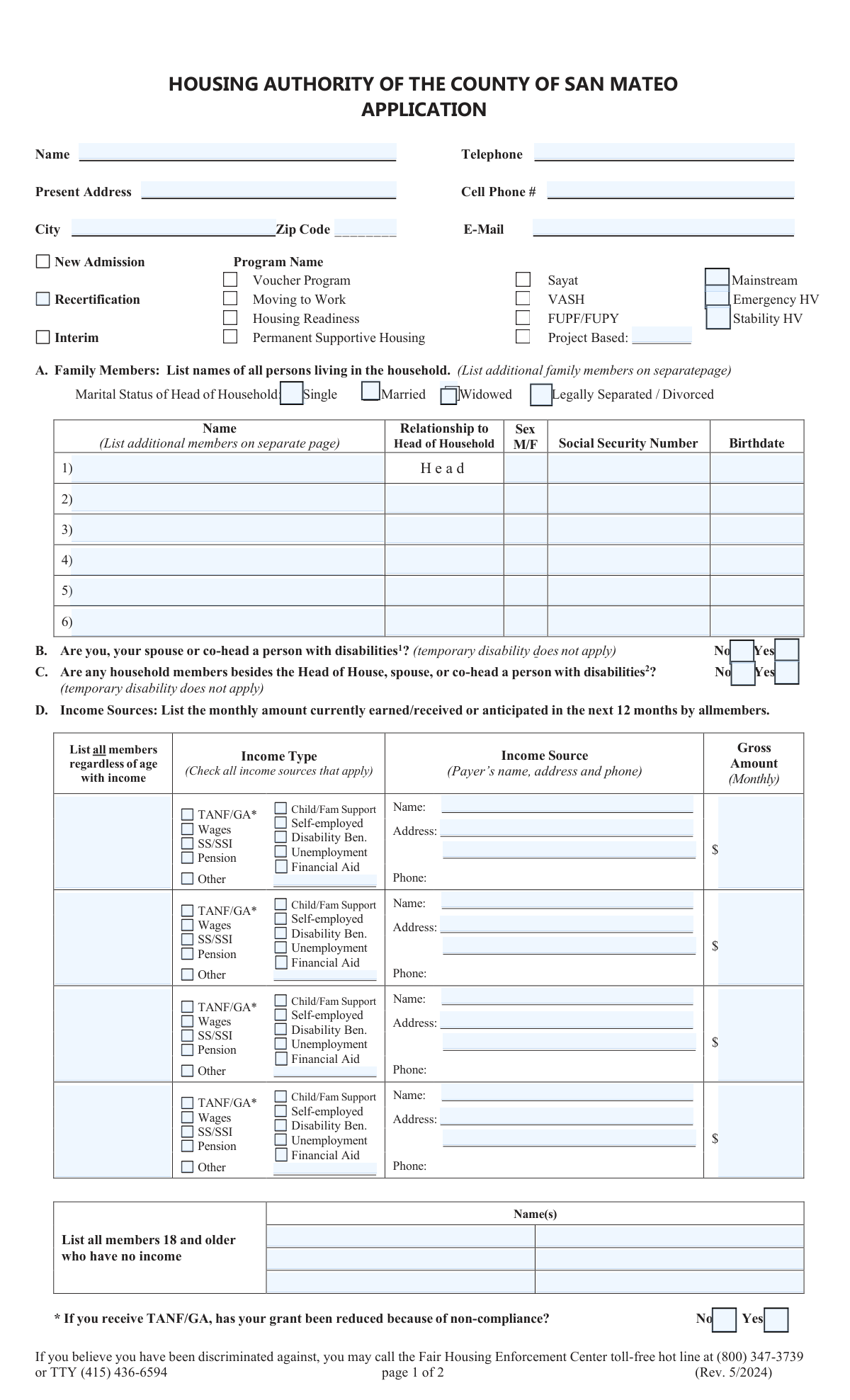 Preview of Recertification Appointment Insert and Related Forms