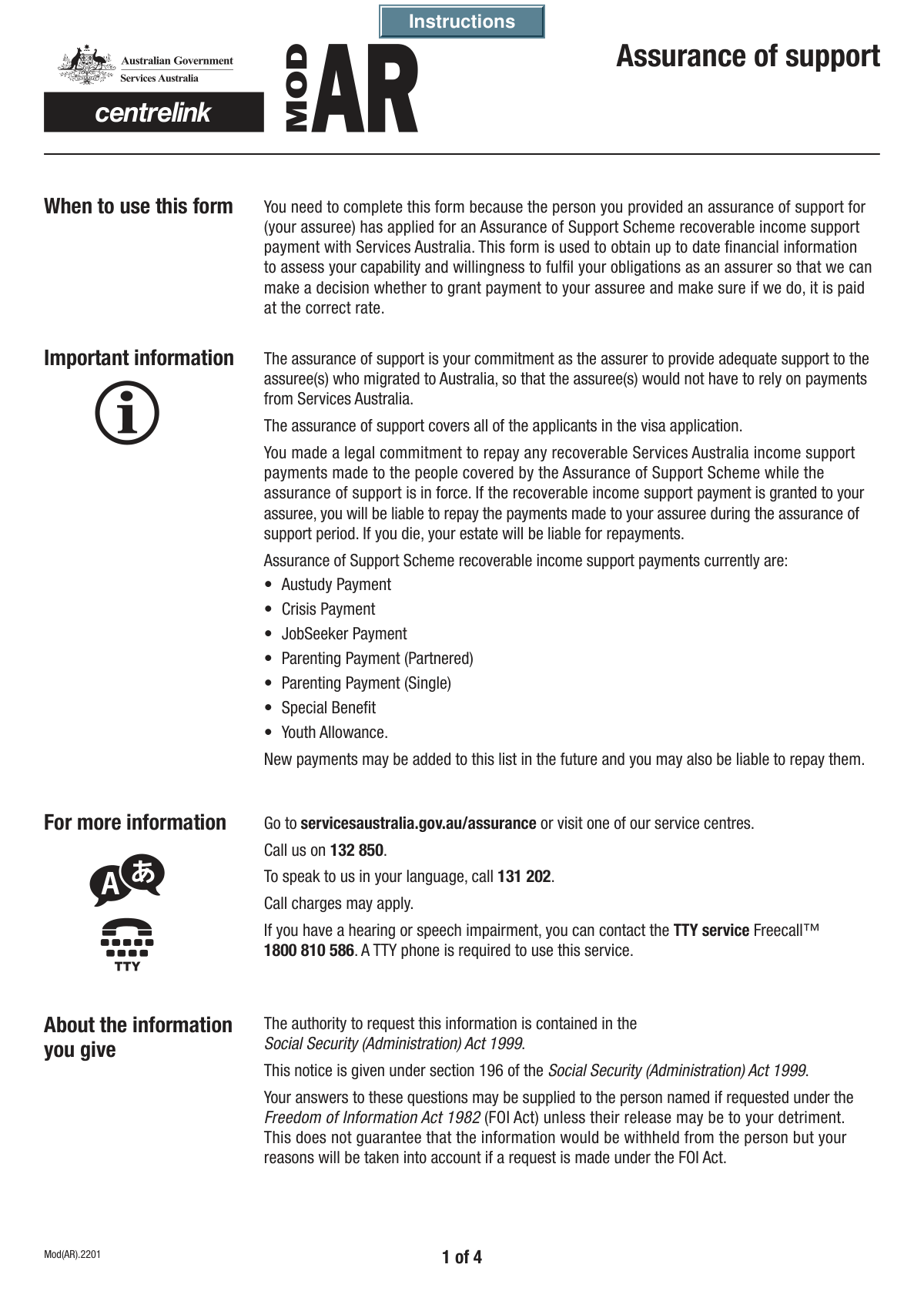 Filled SU599 Assurer's Statement to Centrelink form using AI extraction